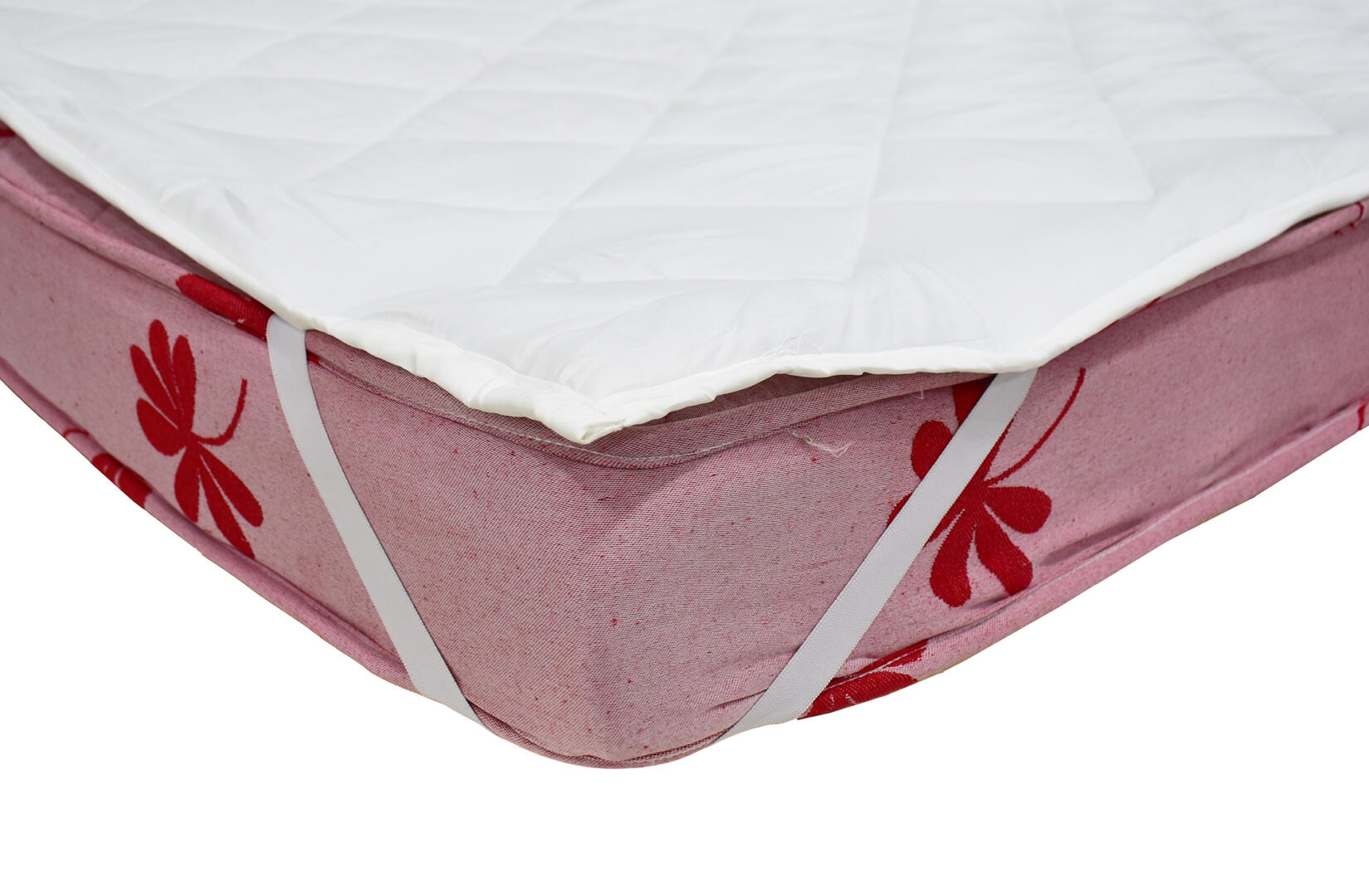 Double Bed Microfiber Waterproof Dustproof Quilted King Size Mattress Protector - White - Image 3